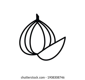 Garlic icon vector flat style illustration