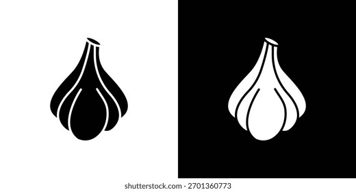 Icono de ajo. Ilustración vectorial. Diseño plano.