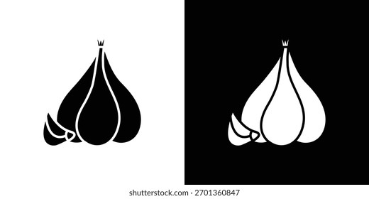 Ícone de alho. Ilustração vetorial. Design plano.