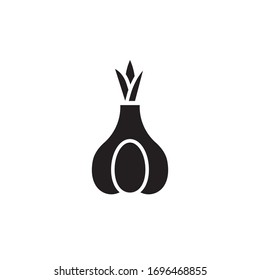 Knoblauch Symbol Vektorillustration Illustration Glyph Stil Design. einzeln auf weißem Hintergrund