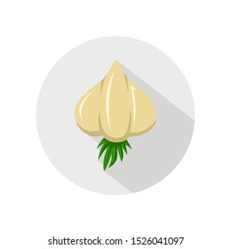 Garlic icon vector. illustration of garlic isolated on grey circle. healthy vegetable, nutrition icon