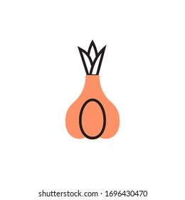 Icono de ajo ilustración vectorial diseño de línea de estilo moderno. aislado sobre fondo blanco