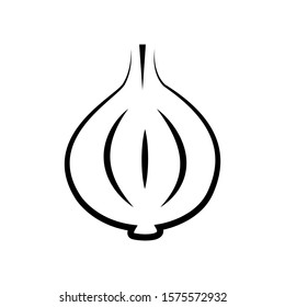 Garlic icon vector in simple style design
