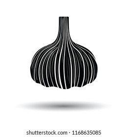 Garlic  icon. White background with shadow design. Vector illustration.