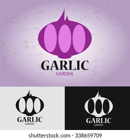 Garlic icon,logo. Flat design style modern vector illustration