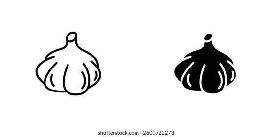 Garlic icons set for apps and web ui designs. simple isolated graphics.
