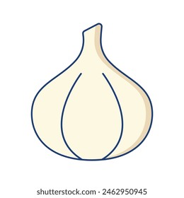 Garlic Illustration Flat Design Style