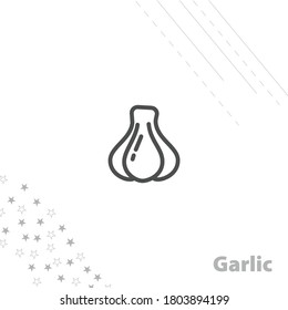 Garlic isolated line icon for web and mobile