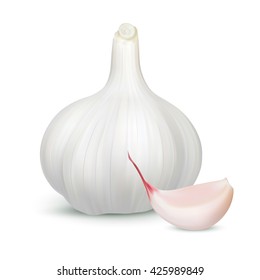 Garlic isolated on white background