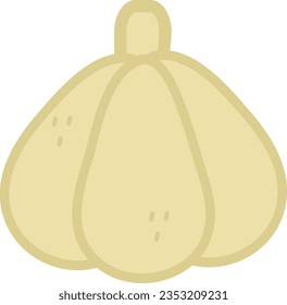 Garlic isolated on white, garlic icon, illustration. 