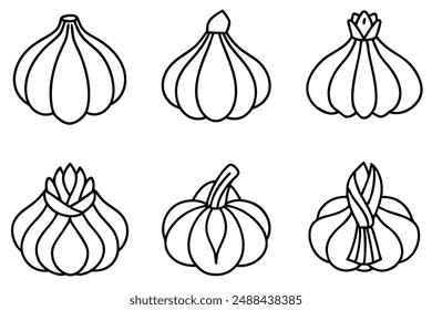 Garlic Knot Line Art Drawings