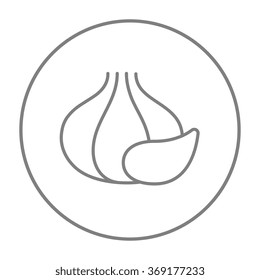 Icono de línea de ajo.