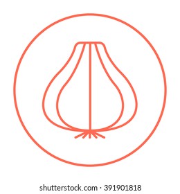 Icono de línea de ajo.