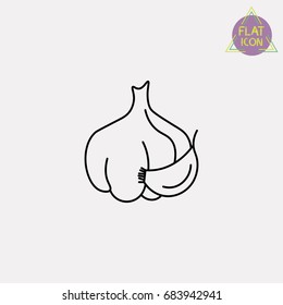 garlic line icon