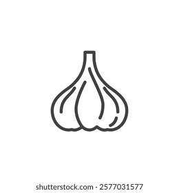 Garlic line icon. linear style sign for mobile concept and web design. A garlic bulb outline vector icon. Symbol, logo illustration. Vector graphics