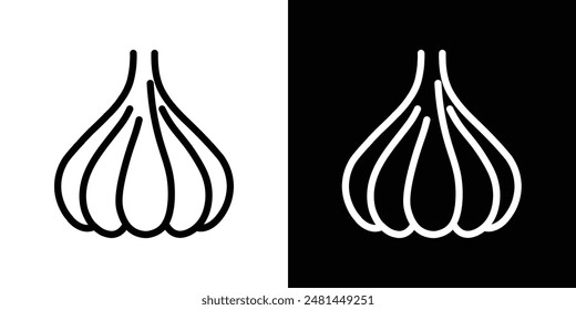 Garlic line icon vector illustration set.