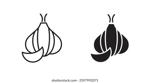 Garlic line icon vector set.