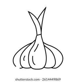 garlic line icon vector. garlic sign. isolated contour symbol black illustration