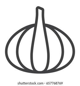 Garlic line icon, vegetable and diet, vector graphics, a linear pattern on a white background, eps 10.