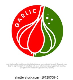 Garlic Logo design template. National garlic day vector. Cannabis logo design template. Garlic vector illustration. 