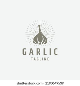 Garlic logo icon design template flat vector illustration 