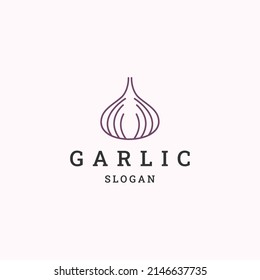 Garlic logo icon flat design template