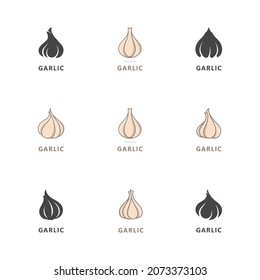 Ilustración vectorial del icono del logotipo de ajo