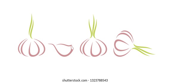 Garlic logo. Isolated garlic on white background