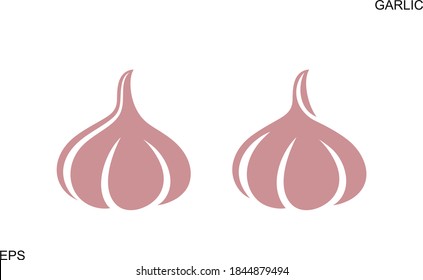 Garlic logo. Isolated garlic on white background