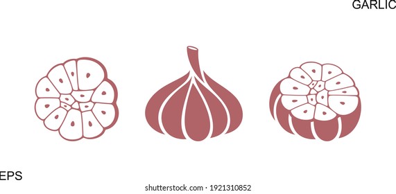 Garlic logo. Isolated garlic on white background