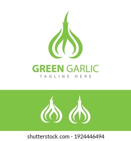 The garlic logo is light green in color, perfect for business brand logos related to onions, or as illustrations and icons