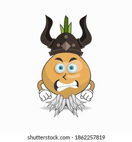 The Garlic mascot character becomes a fighter. vector illustration