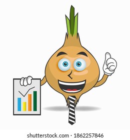 Garlic mascot character presentation. vector illustration