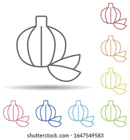 Garlic in multi color style icon. Simple thin line, outline vector of fruit icons for ui and ux, website or mobile application