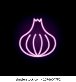 garlic neon icon. Elements of Fruit set. Simple icon for websites, web design, mobile app, info graphics