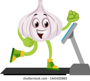Ajo en la máquina en ejecución, ilustración, vector sobre fondo blanco.