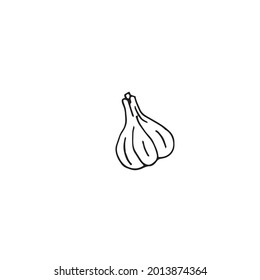 Garlic on a white background drawn in a vector