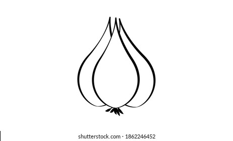 garlic on a white background, vector illustration. garlic for seasoning food, hot sauce, mouth-watering and aromatic flavor to food. addition to soup. natural product.