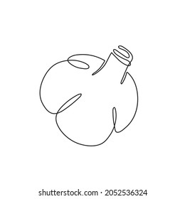 Garlic one-line art,stylized continuous contour.Hand-drawn drawing outline,farm product,spicy vegetarian food, proper nutrition, healthy diet.Sketch, doodle,minimalism.Isolated.Vector illustration.