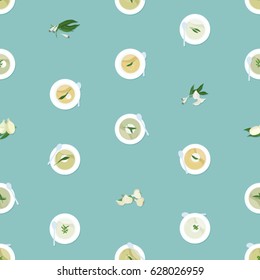 Garlic and onion soup - vector background
