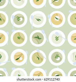 Garlic and onion soup - vector background