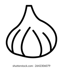Icono de Vector en negrita de contorno de ajo que se puede modificar o editar fácilmente 