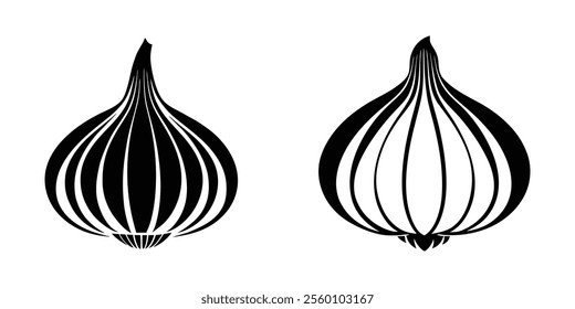 Garlic outline icon silhouette. flat vector illustration