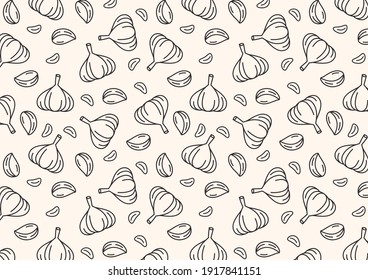 Garlic pattern wallpaper. Garlic vector. wallpaper. Garlic symbol vector.