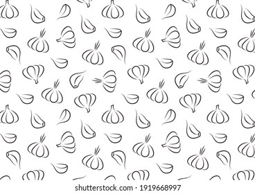 Garlic pattern wallpaper. Garlic vector. wallpaper. Garlic symbol vector.