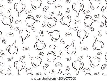 Garlic pattern wallpaper. Garlic vector. wallpaper. Garlic symbol vector.