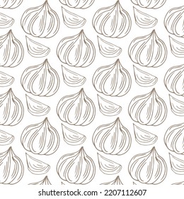 Garlic pattern wallpaper. Garlic vector. wallpaper. Garlic symbol vector.