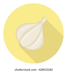 Garlic Plant Condiment For Cooking Flat Design