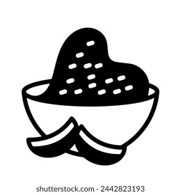 Icono de ajo en polvo en vector. Logotipo
