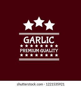 garlic premium quality emblem, label, badge. premium quality package label. vintage stamp. designed for butcher shop